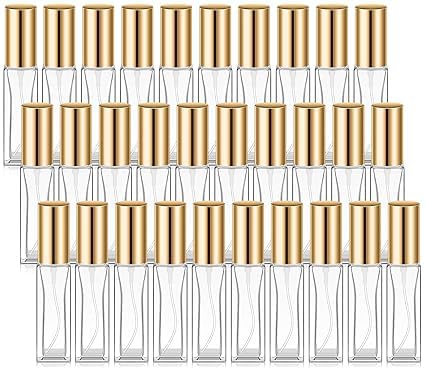 Hunky Dory 24pcs 8ml Sqaure Transparent Empty Glass Pen Spray Bottle Refillable With Rose Gold Pump And Gold Cap Toner, Perfume, Attar, Lotion, Moisture, Oil, Multi use Bottles-image-27