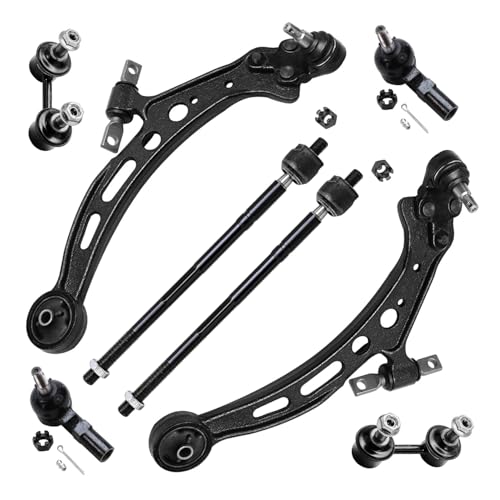 Image of Detroit Axle - 8pc Front End Control Arms Kit for 92-96 Toyota Camry Lexus ES300, 95-96 Avalon, Lower Control Arms with Ball Joint Sway Bar Links Tie Rods 1992 1993 1994 1995 1996 Replacement