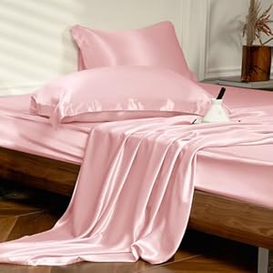 THXSILK 4pcs Silk Bed Sheets Set, 1...