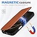 SHIELDON Wallet Case for iPhone 16 Pro 5G 2024, Genuine Leather Wireless Charging, Slim, RFID Blocking Credit Card Holder, Magnetic Shockproof Cover Compatible with iPhone 16 Pro 6.3
