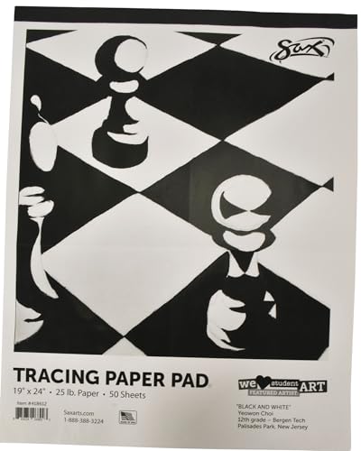 Sax Tracing Paper Pad, 25 lbs, 19 x 24 Inches, White,50 Sheets - 418612