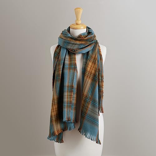 Hadley Wren womens Autumn Plaid Scarf, Warm & Soft WrapScarf, Warm & Soft Wrap3