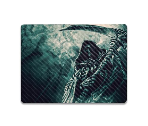 Image of MightySkins Carbon Fiber Skin Compatible with Microsoft Surface Laptop Go 3 (2023) Full Wrap Kit - Symbol of Death | Protective, Durable Textured Carbon Fiber Finish | Easy to Apply | Made in The USA