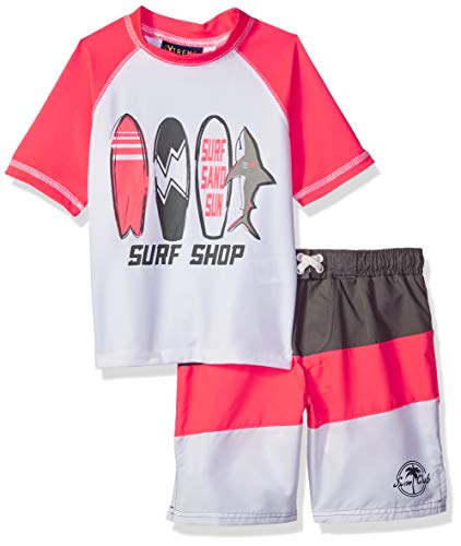 iXtreme Boys' Baby Printed Rashguard Sets, Charcoal, 3T