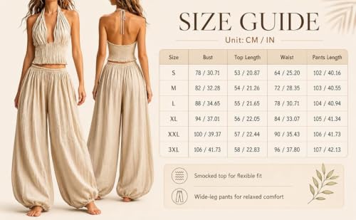 Conjunto de 2 piezas para mujer pantalones harén holgados para ir cómoda y fresca este verano 2