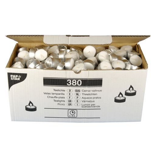 Papstar - Lot de 1 x 380 Chauffe-plats Ø 37 mm 14 mm blanc