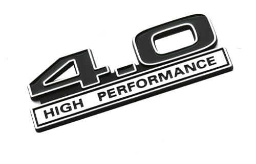 Image of 2pcs 4.0 Liter V6 High Performance Engine Emblems Badge 3D Decals Stickers Cars Trucks (Chrome Black)