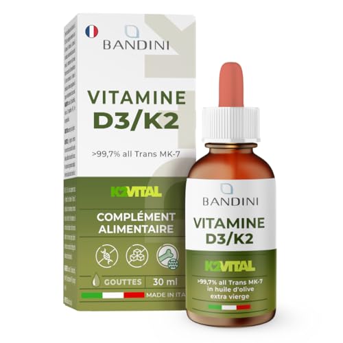 Bandini Vitamine D3 K2 Gouttes 1000 UI Végan