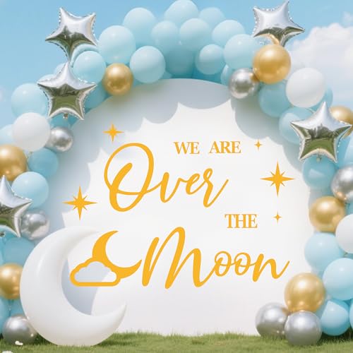 Decoración adhesiva pared tema luna baby shower miniatura 3