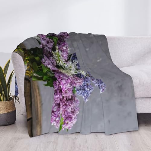 Couverture flanelle de qualité supérieure imprimé floral lilas durable