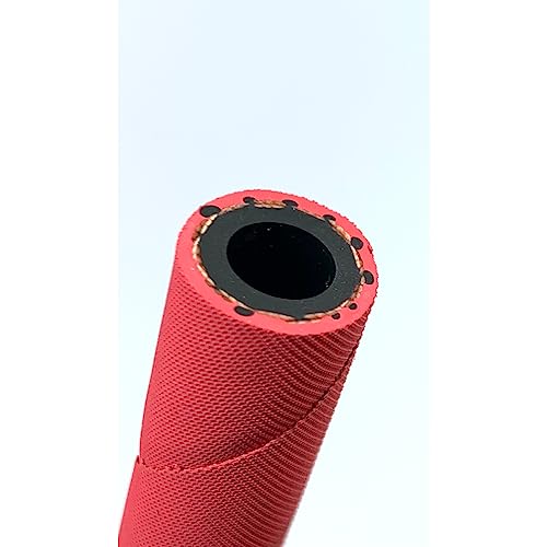 Image of 10FT Fuel Line Hose 5 /16 inch inch, 5AN 8mm High Pressure Hose 2.8Mpa 400PSI for Fuel Systems Engines Tube Hose Multiple Size Options,Implementation Standards:EN854,Red (Attached Hose Clamp)
