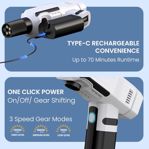 Image of Portronics Torque X Cordless Pressure Washer Gun with 5-in-1 Rotating Nozzle, 1.5MPa Water Pressure, High Speed Motor, Dual 4000mAh Batteries, Type-C Rechargeable, Portable Car & Bike Washer