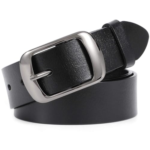 WHIPPY Women Leather Belts for Jeans Pants Fashion Dress Belt for Women with Solid Pin Buckle...