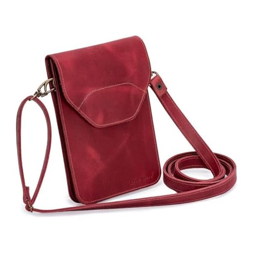 Bolsa Carteira Couro Legitimo Documento/celular Crossbody(Bordô)