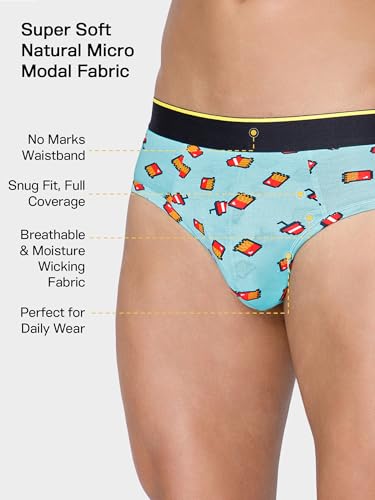 Image of Bummer Printed Micro Modal Briefs Underwear for Men, Featured On Shark Tank, Moisture-Wicking, Stylish Patterns, Lightweight, Breathable, for Everyday Wear, All-Day Comfort