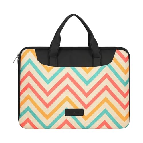 Image of Tabelito Designer Printed Laptop Sleeve for Women (13-15.6 Inch) | Jute & Vegan Leather Office Handbag | Lightweight Stylish Work Bag with Handle