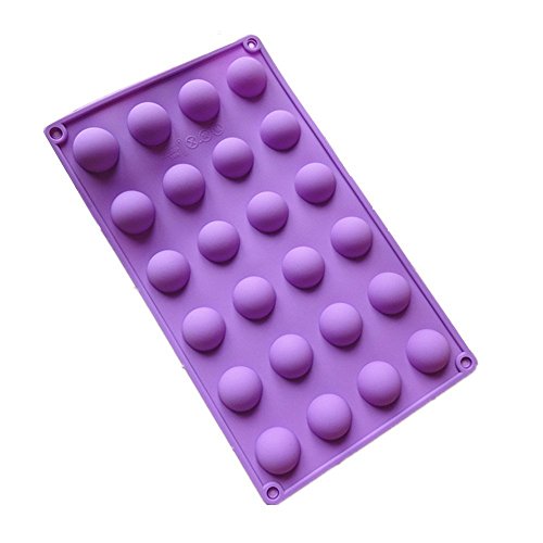 DIVISTAR Moule en silicone 24 petits (2,5 cm) demi-sphères / boules / cake pops / chocolat - couleur aléatoire Cover