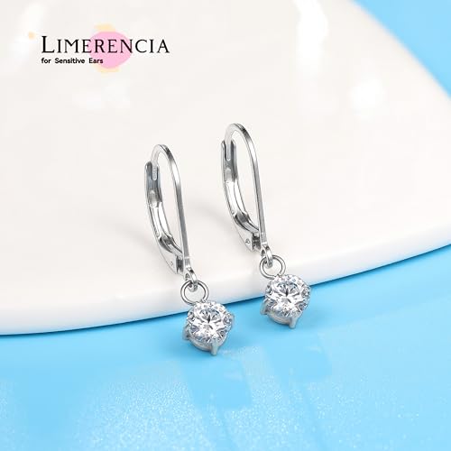 limerencia Leverback Earrings for Women, Titanium CZ Dainty Charm Dangle Drop Earrings F136 Hypoallergenic Earrings for Sensitive Ears Women4