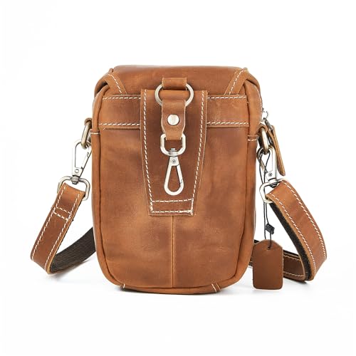 Vintage Men'S Small Cowhide Genuine Leather Men Messenger Bag Shoulder Sling Bag For Mobile Phone3
