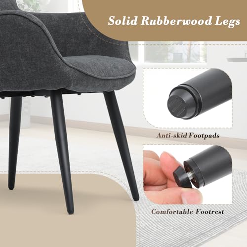 Sillón con respaldo curvo Gris miniatura 6