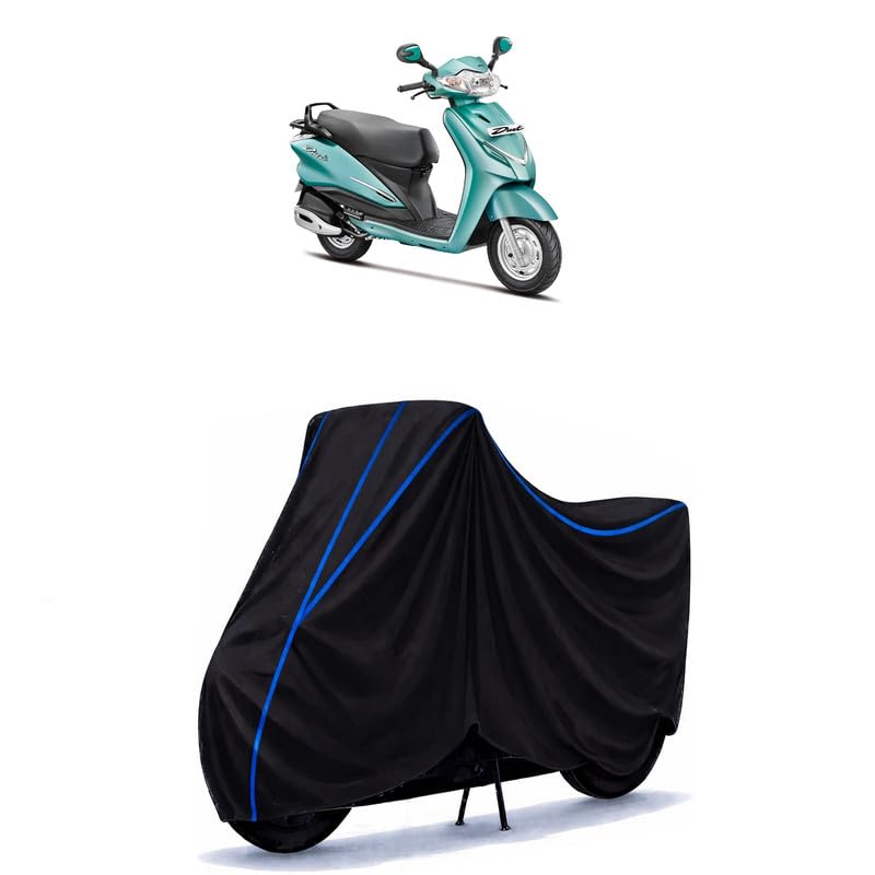 Image of Scooty Cover Water Resistant for Duet LX | Universal Scooter & Bike Cover | Heavy Duty UV Protection | Dust, Rain & Scratch Protection | Elastic Fit All Weather Indoor Outdoor | Black with Blue Piping