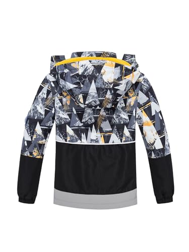 NATUST Jungen Gefütterte Regenjacke Winddicht Übergangsjacke Wasserdicht Winddichtjacke Thermo Softshelljacke Gelb 146-152