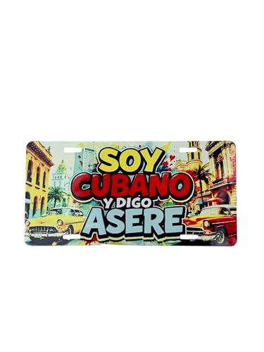 Cuban Pride Decorative License Plate, Vintage Havana Design, Classic Cars, Metal Sign