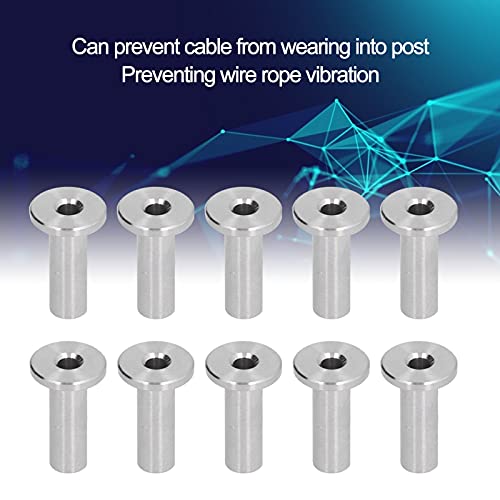 Stainless Steel Protector Sleeves for 1/8" & 3/16" Wire Rope, Cable Railing Kits, Wire Rope Sleeve, Deck Railing Accessories - Image 2