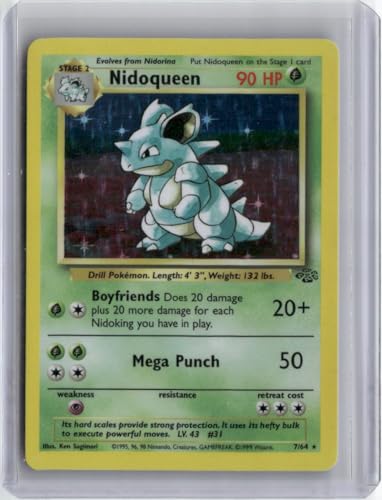 1999 PKM Jungle Nidoqueen (7) 7/64 Holo Rare Holo TCG Trading Card Game Card