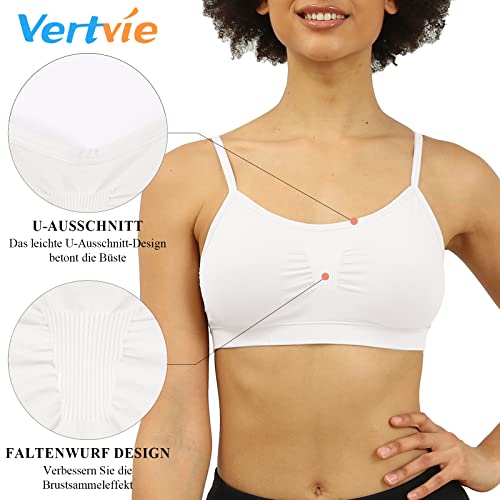 Vertvie Womens Strech Duenn biustonosz bez fiszbin, Push Up, Yoga Sports, Top Set do treningu fitness, wyściółka 2 lub 3 sztuki