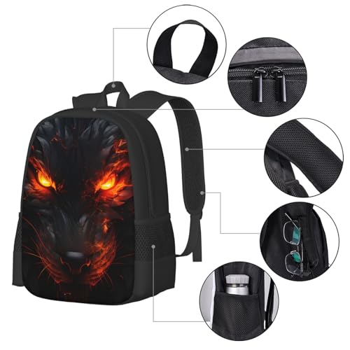 Funny Kitsune Red Eyes Backpack for Women Men Animal Bookbag 17 Inch Multifunctional Large Capacity Durable Travel Daypack3