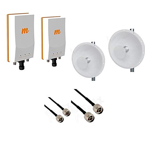 Mimosa B5C Backhaul MIMO 2X w/Parabolic Dish Antenna 5GHz 25dBi 2X and N-Male to N-Male Cables 2X