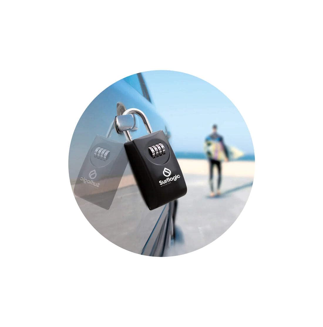 Surflogic Key Security Lock Double System/Key Safe – Schwarz