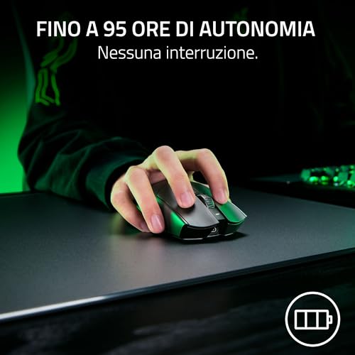 Viper V3 Pro - Mouse da gioco Esports senza fili ultraleggero (HyperPolling 8K Hz, design leggero 54g, sensore Focus Pro 35K DPI, HyperSpeed Wireless, 95 ore di durata della batteria) Nero - Mouse gaming - Immagine 9