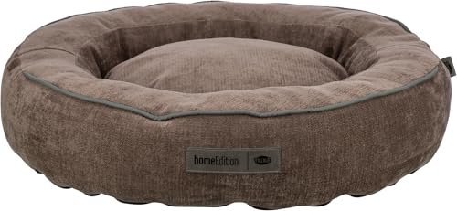 Trixie Panier pour Chien Vital Lennox, Chenille, Rond, Coussin orthopédique en Marron, ø 60 cm - Corbeille Douillette avec Mousse viscoélastique à Effet...