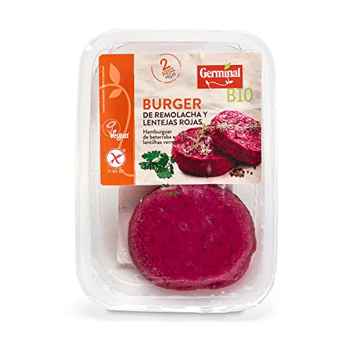 GERMINAL Burger de Remolacha y Lentejas Rojas vegan sin gluten - 140 gr.