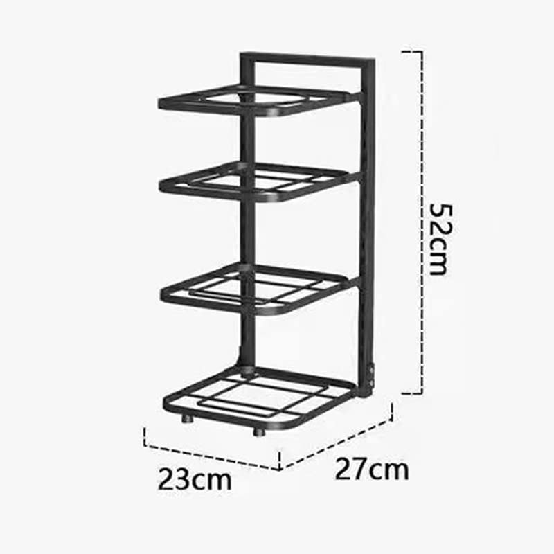 Pfannen Organizer, 4 Stöckiges Topf Organizer Multifunktionales Verstellbares Pfannen- und Topfregal, Pfannenständer Deckelhalter für Schrank, Arbeitsplatten-Organizer