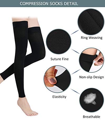 Dccdu Thigh High Compression Stockings, Firm Support 20-30 Mmhg Gradient Compression With Silicone Band For Women & Men - Medical Support Hose Treatment Varicose Veins Swelling #TOP2