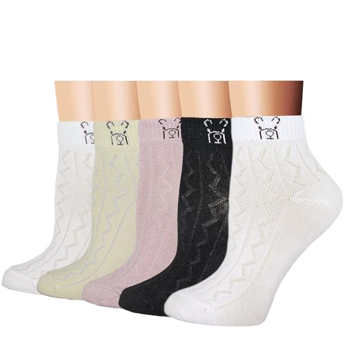 YQHMT Womens Cotton Casual Crew Socks Thin Soft Comfort Breathable Dress Socks for Women Gifts