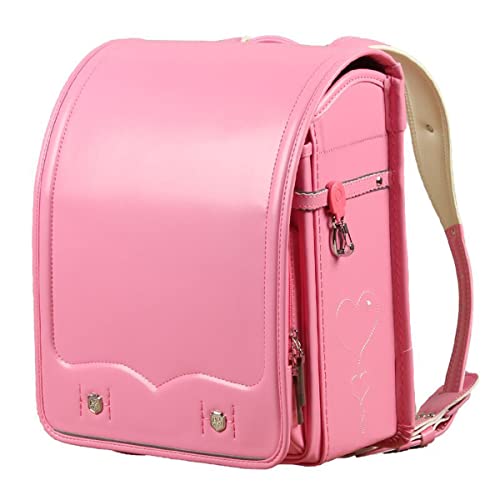randoseru peach backpack japanese school bag Senior PU leather rotate lock send gift