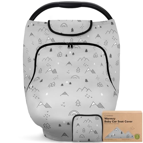 Image of KeaBabies Winter Car Seat Cover Baby, Newborn - Universal Fit Infant Carseat Covers Baby Girl, Boy, Breathable, Lightweight Blanket, Easy to Use Stroller Canopy, Rain, Wind, Sun Shade (Woodland)