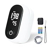 パルスオキシメーター 酸素濃度計 spo2/脈拍測定器 心拍数 血中酸素濃度計 ストラップ付き 家庭用 オキシメーター ワンタッチ操作 簡単操作 見やすい 高齢者【単4電池2本付き】