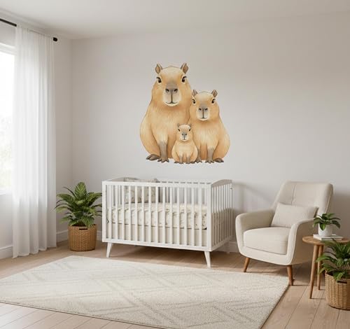 Vinilo decorativo capibara acuarela tamaño 24 pulgadas miniatura 5