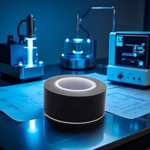 Image of 1Roll 1 inch x10m Black PTFE Teflon Tape Nonstick Tape 500℉ High-Temp Fiberglass Adhesive Tape High Temperature Tape