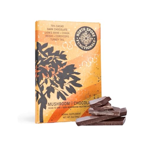 Organic 5 Mushroom Blend 70% Dark Chocolate Bar |...