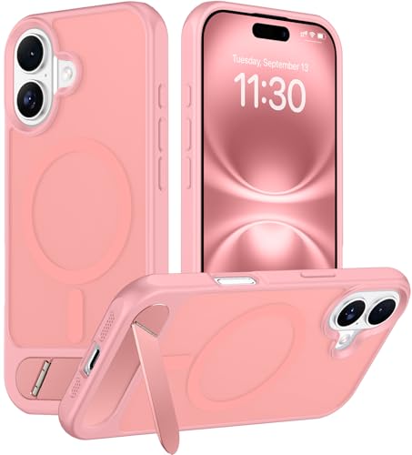 Image of Magnetic Compatible with iPhone 16 Plus Case, [Built-in Invisible Kickstand][Compatible with MagSafe][Military Grade Shockproof] Slim Translucent Matte Phone Case for iPhone 16 Plus 6.7 inch