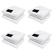 iGlow 4 Pack White Outdoor Garden 6 x 6 Solar SMD LED Post Deck Cap Square Fence Light Landscape PVC Vinyl Wood Bronze