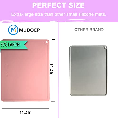 Silicone Placemats For Kids Baby Toddler, Non-Slip Portable Placemats For Dining Table, Heat Resistant, Washable, 2 Pack Baby Food Eating Placemats (Peach, Grey) #TOP5