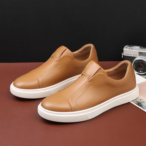 Santimon Men's Slip-On Loafers, Flat EVA Sole, Round Toe Driving Casual Office Business Shoes for Men4