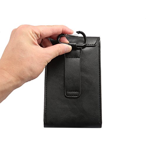 Lefright Vertical Pu Leather 2 Pocket Card Slot Waist Bag For Mobile Phone Belt Pouch Holster Cover Case Size L #TOP5
